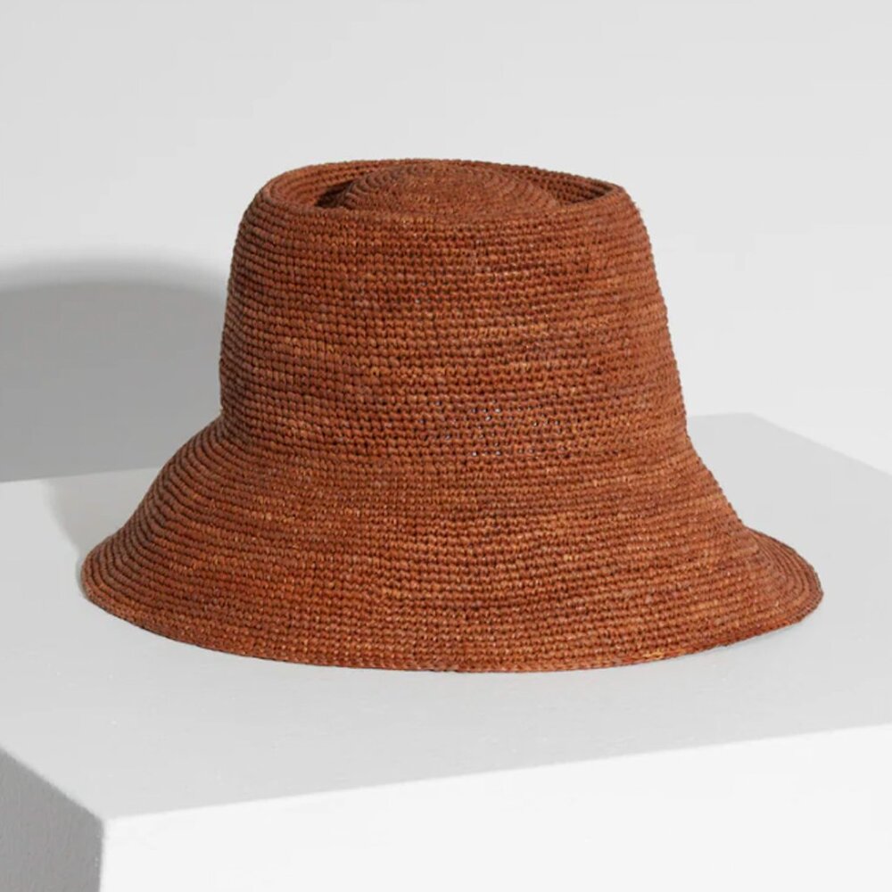 Janessa Leone Felix Bucket Hat - Chestnut Brown Small